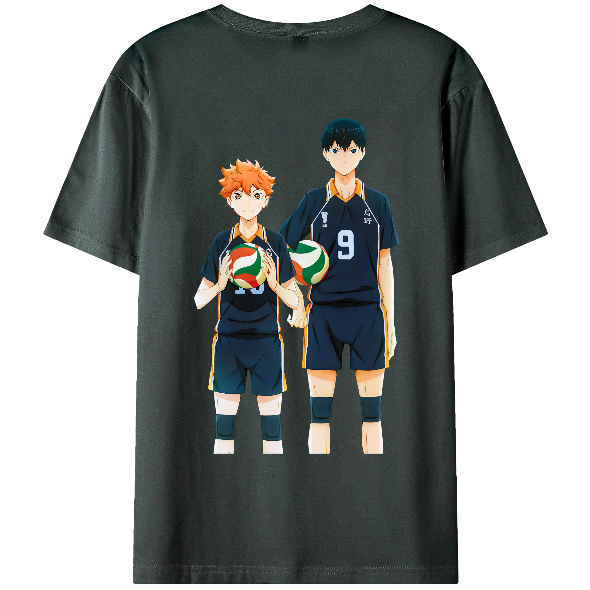 （画像用） ハイキュー!! Haikyu!! 綿100％ メンズ半袖Tシャツ（バックプリント） 通気性